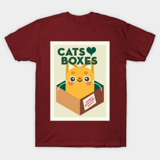 Cats love boxes T-Shirt